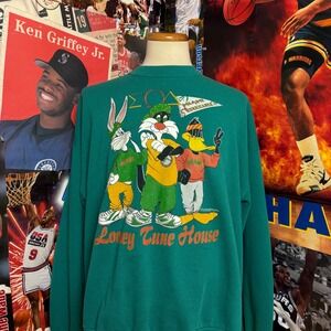 Vintage 90s Miami Hurricanes Looney Tunes Sweatshirt College Football Sz‎ 3XL